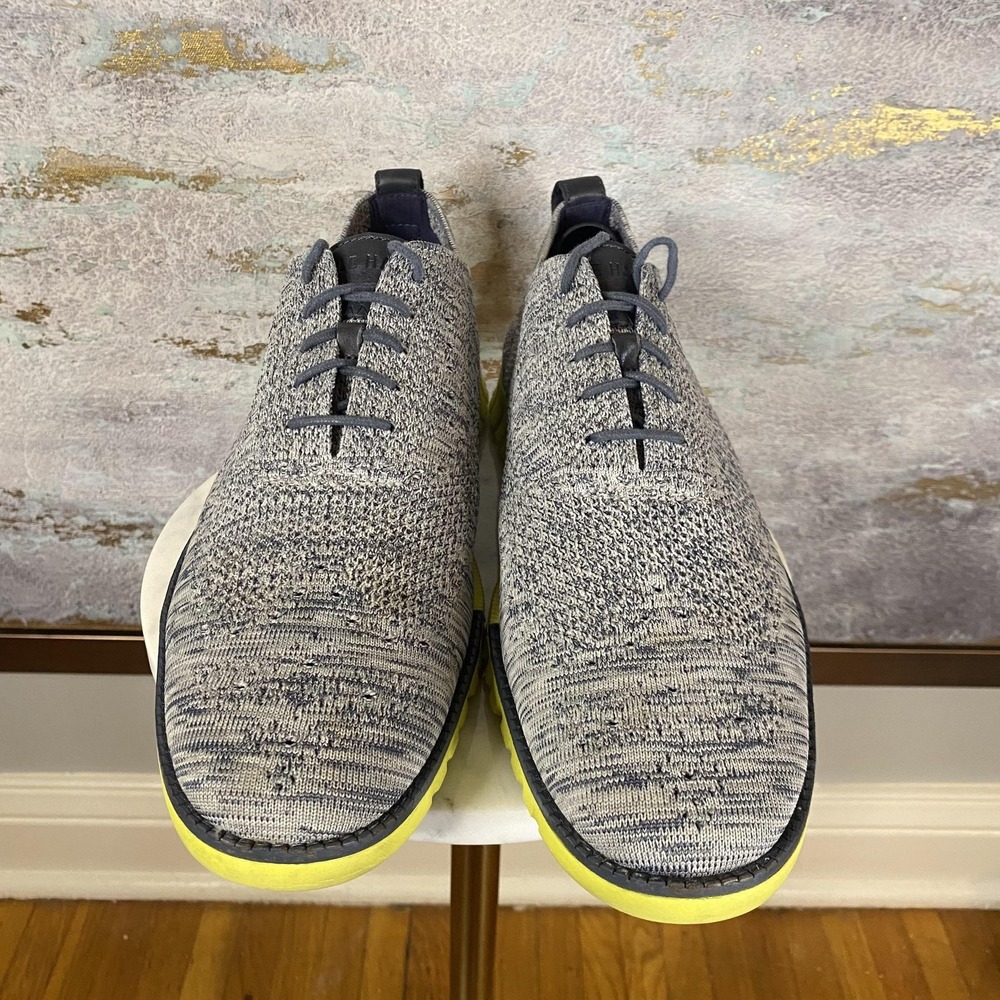 Cole Haan Zerogrand Shoes Mens Size 12 Gray Knit Lace Up Casual Sneakers C30411 - Picture 3 of 11